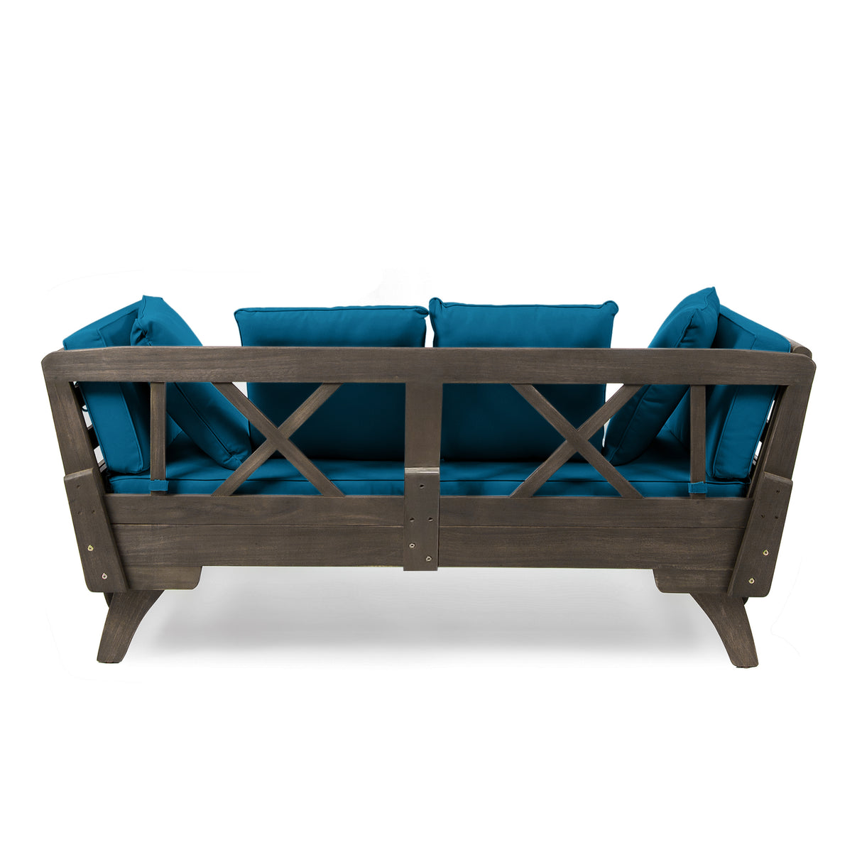 Outdoor Convertible Acacia Wood Daybed with Water-Resistant Cushions by christopher knight home