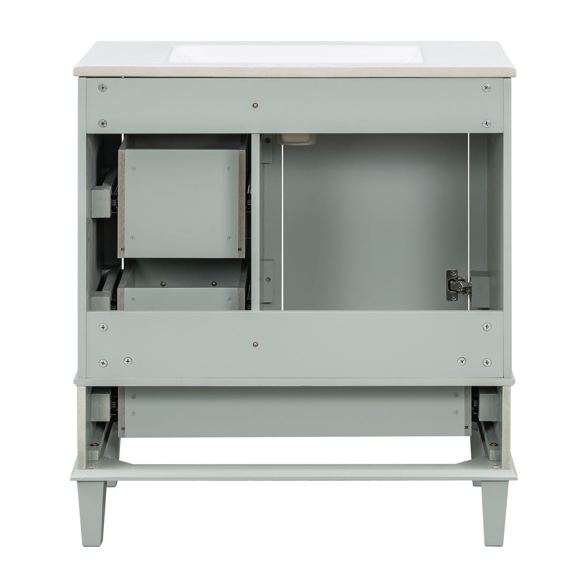 Bathroom Vanity, Modern Bathroom Cabinet With Sink Combo Set, Bathroom Storage Cabinet With A Soft Closing Door And 3 Drawers, Solid Wood Frame
