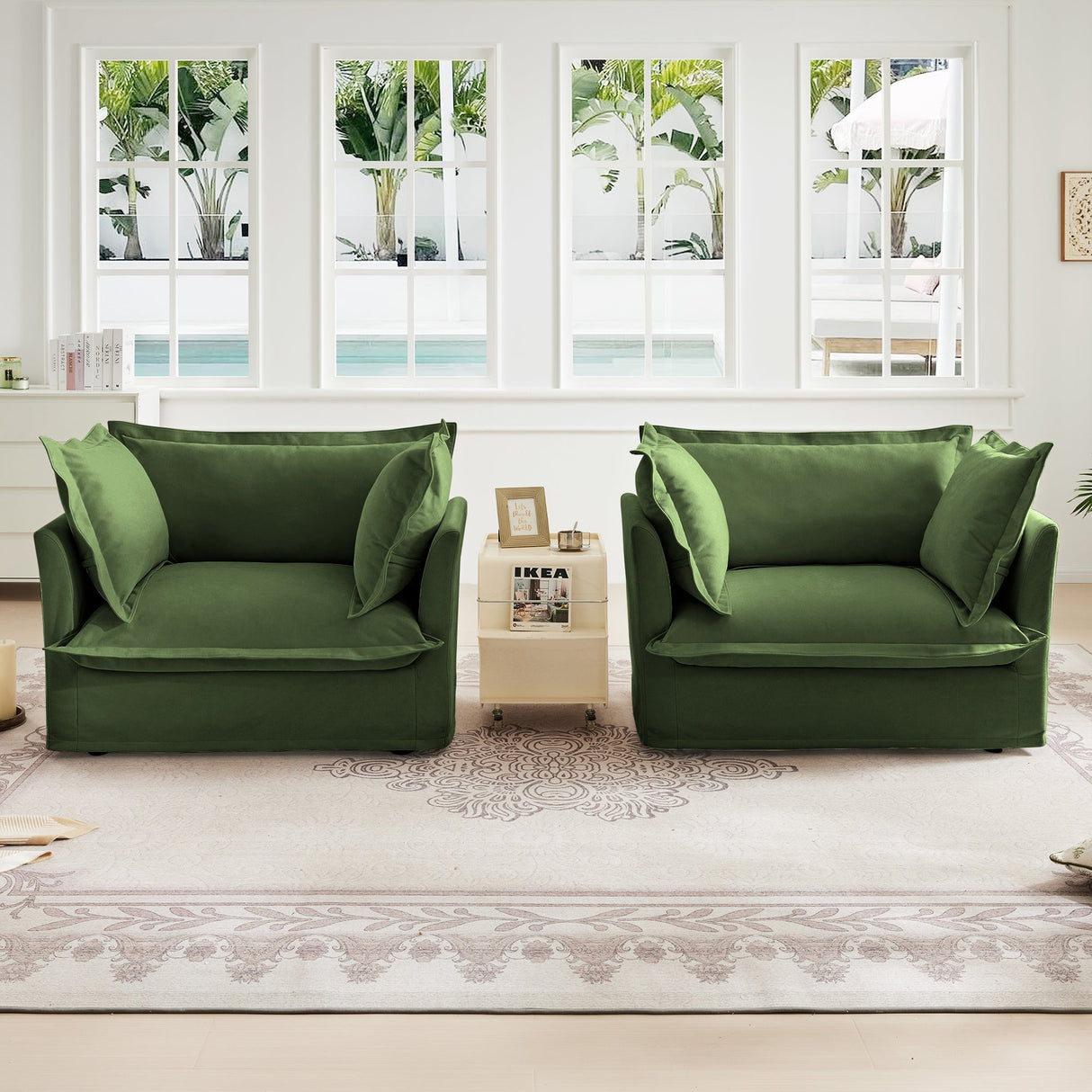 Set of 2 Slipcovered Armchairs