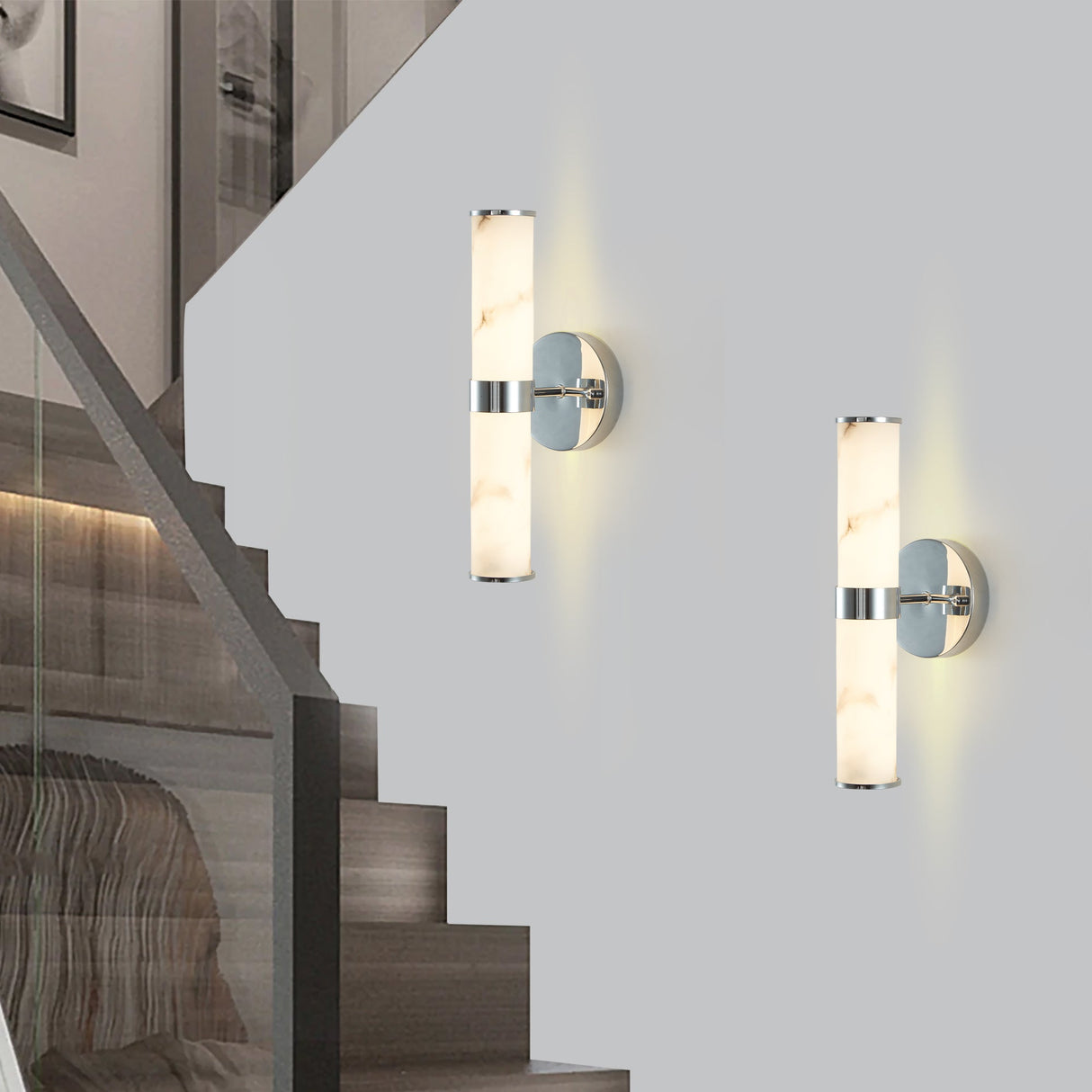Resin Imitation Marble Wall Light Set of 2