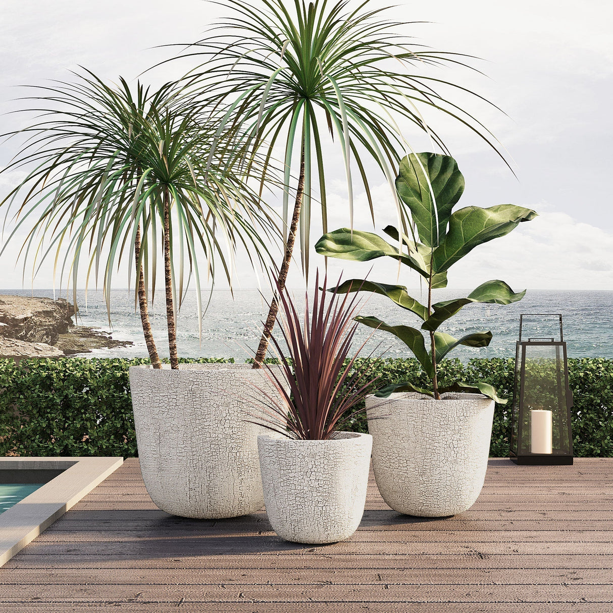 U_STYLE Lightweight MGO Planter Set of 3
