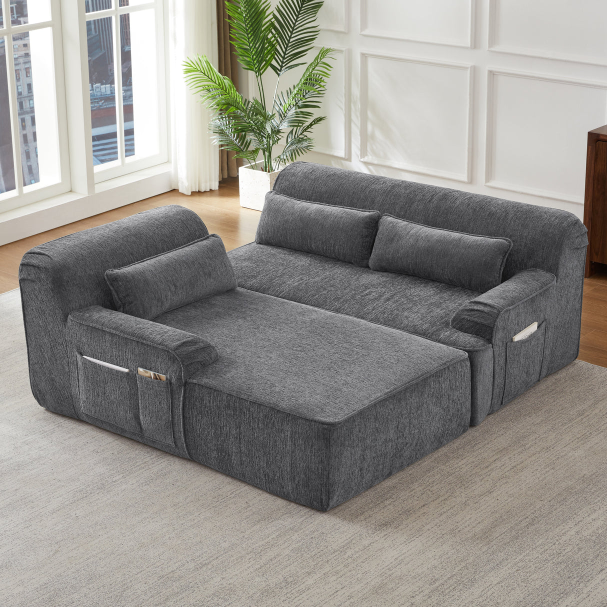 Chenille L-Shape Luxury Sectional Sofa