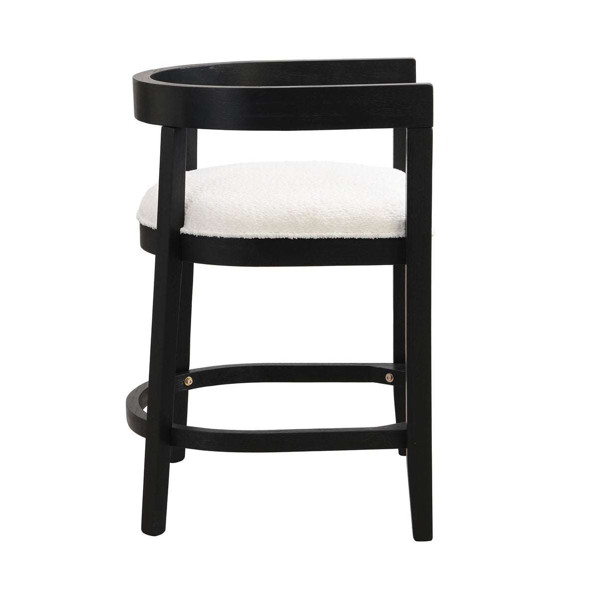 Modern Rubberwood Counter Stool Set With Upholstered Seats