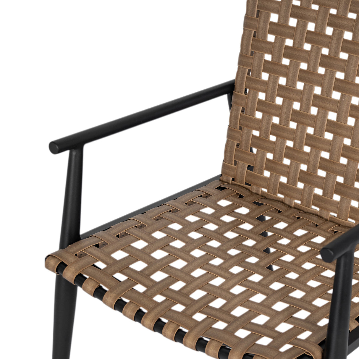 Modern Outdoor Chat Set: 2 Rattan Chairs with Side Table