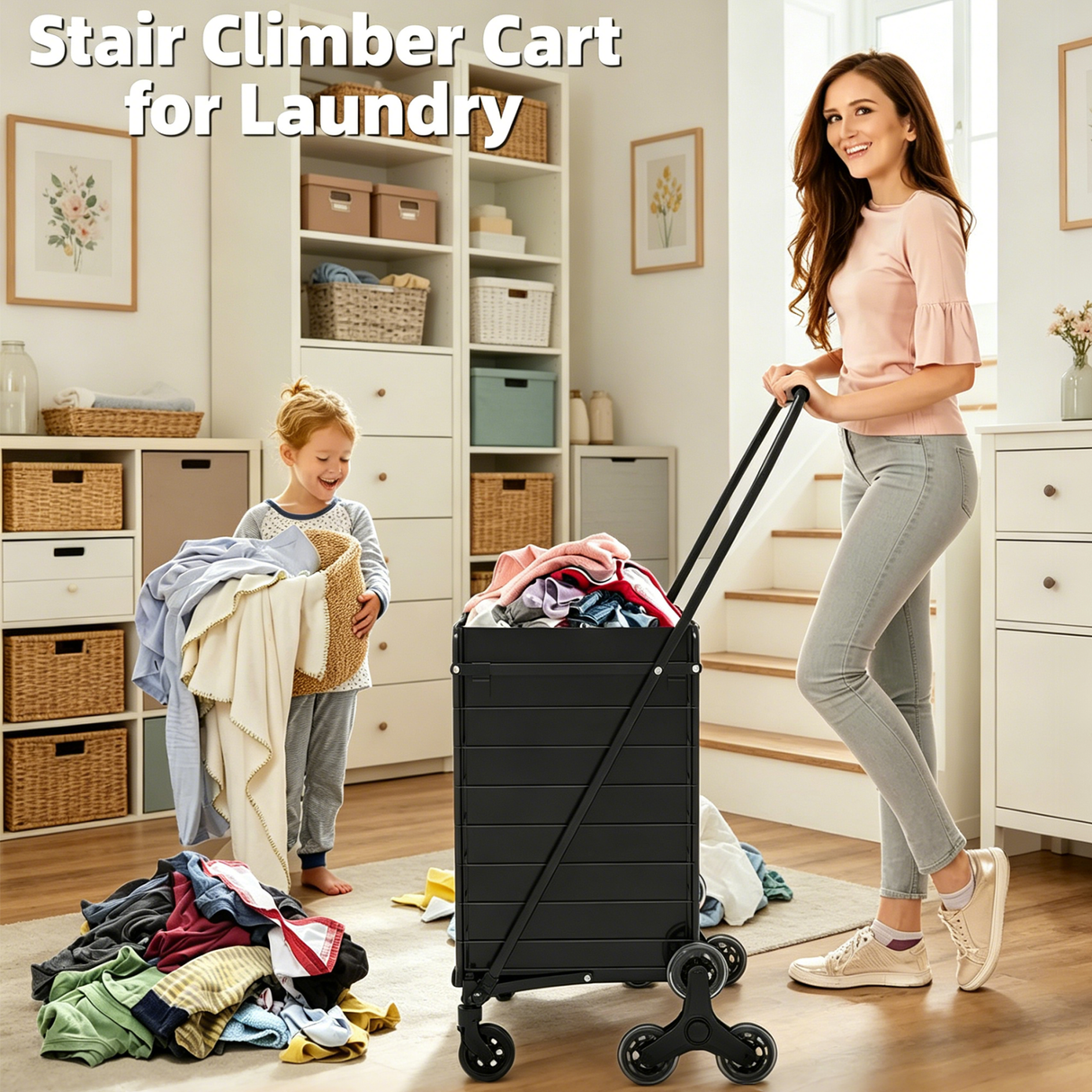 Foldable Utility Shopping Cart on Wheels