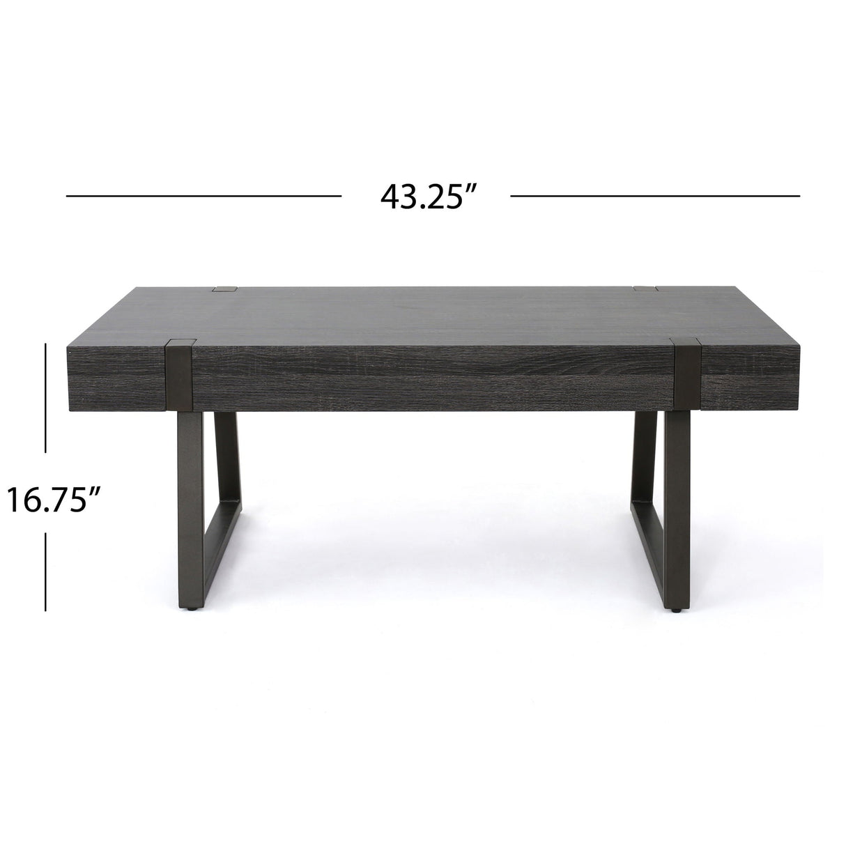 Abitha - Coffee Table With Industrial Powder Coated Metal Legs