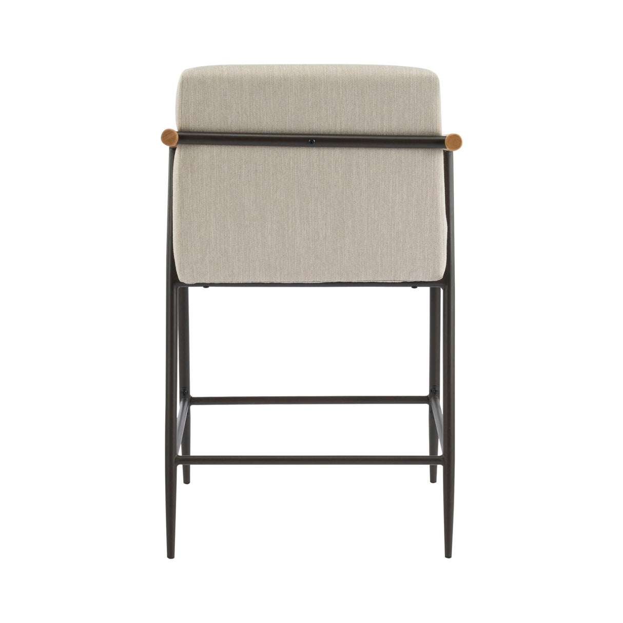 Mid Century Modern Counter Stool Set With Iron Frame