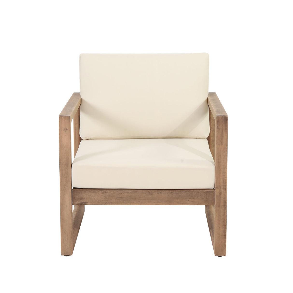 Set of 2 Outdoor Acacia Wood Patio Club Chair