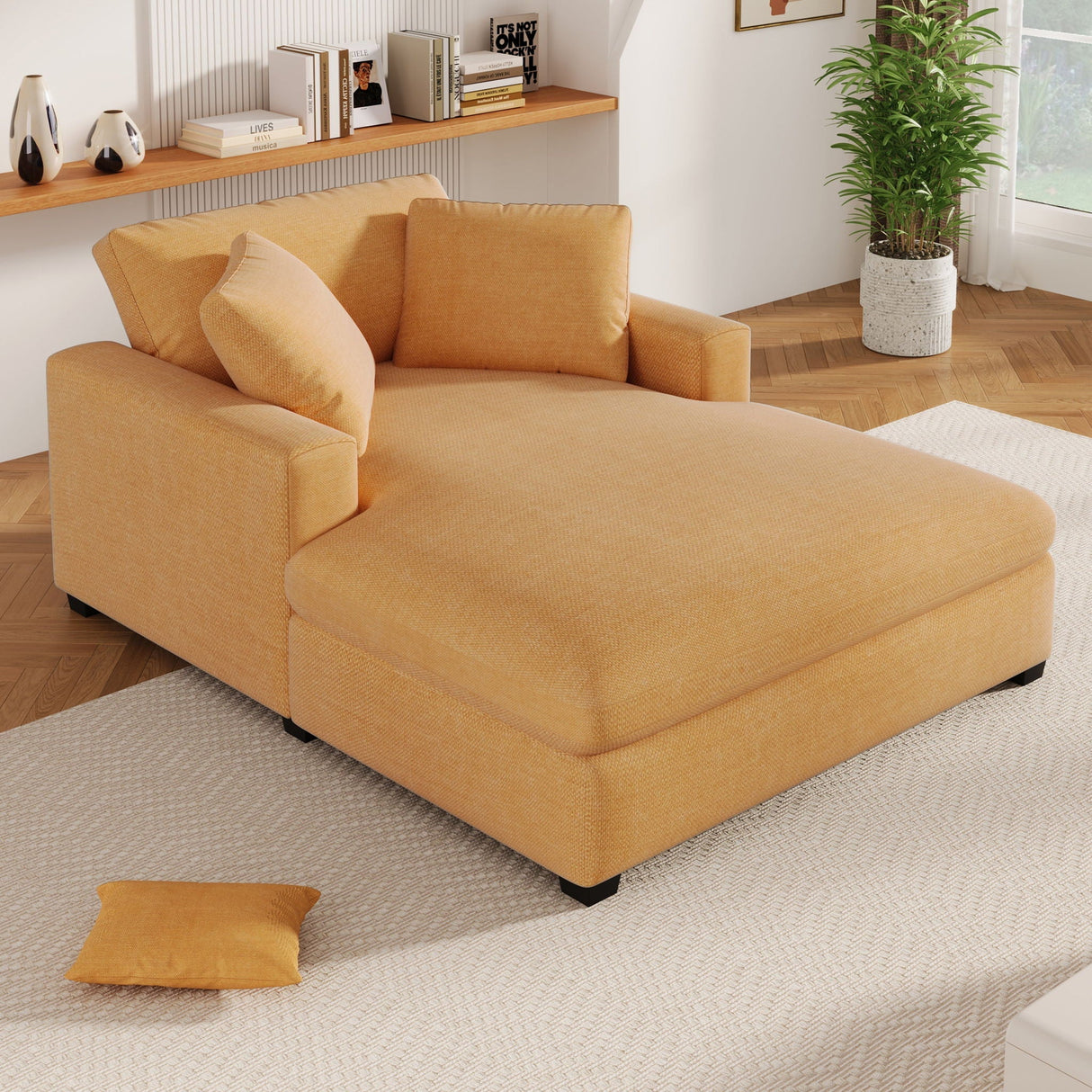 Oversized Chaise Lounge Chair Classic Design