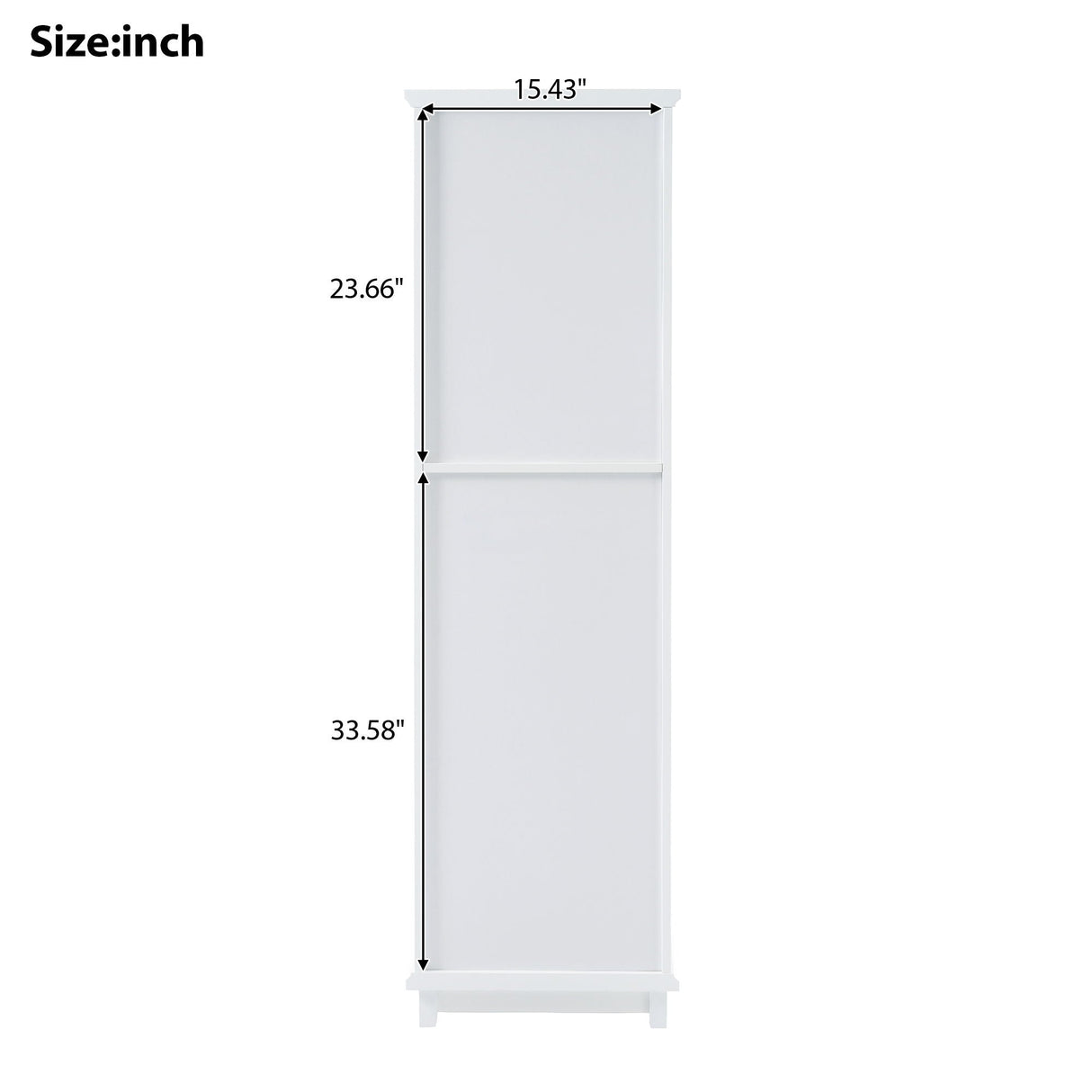 Tall Bathroom Storage Cabinet With Glass Doors, Free-Standing, Two Drawers, And Adjustable Shelves, Board, Painted Perfect For Displaying Your Favorite Items