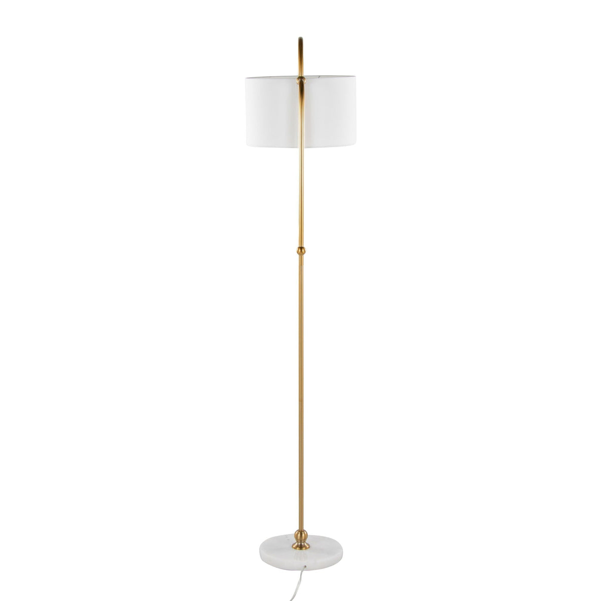 Leslie - Glam / Art Deco Floor Lamp - Gold / White