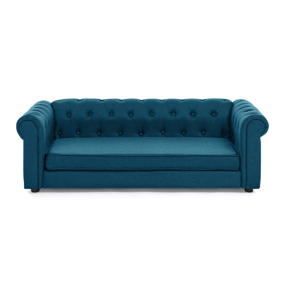 Elegant Rectangular Pet Bed for Big and Oversized Dogs - Dark Blue