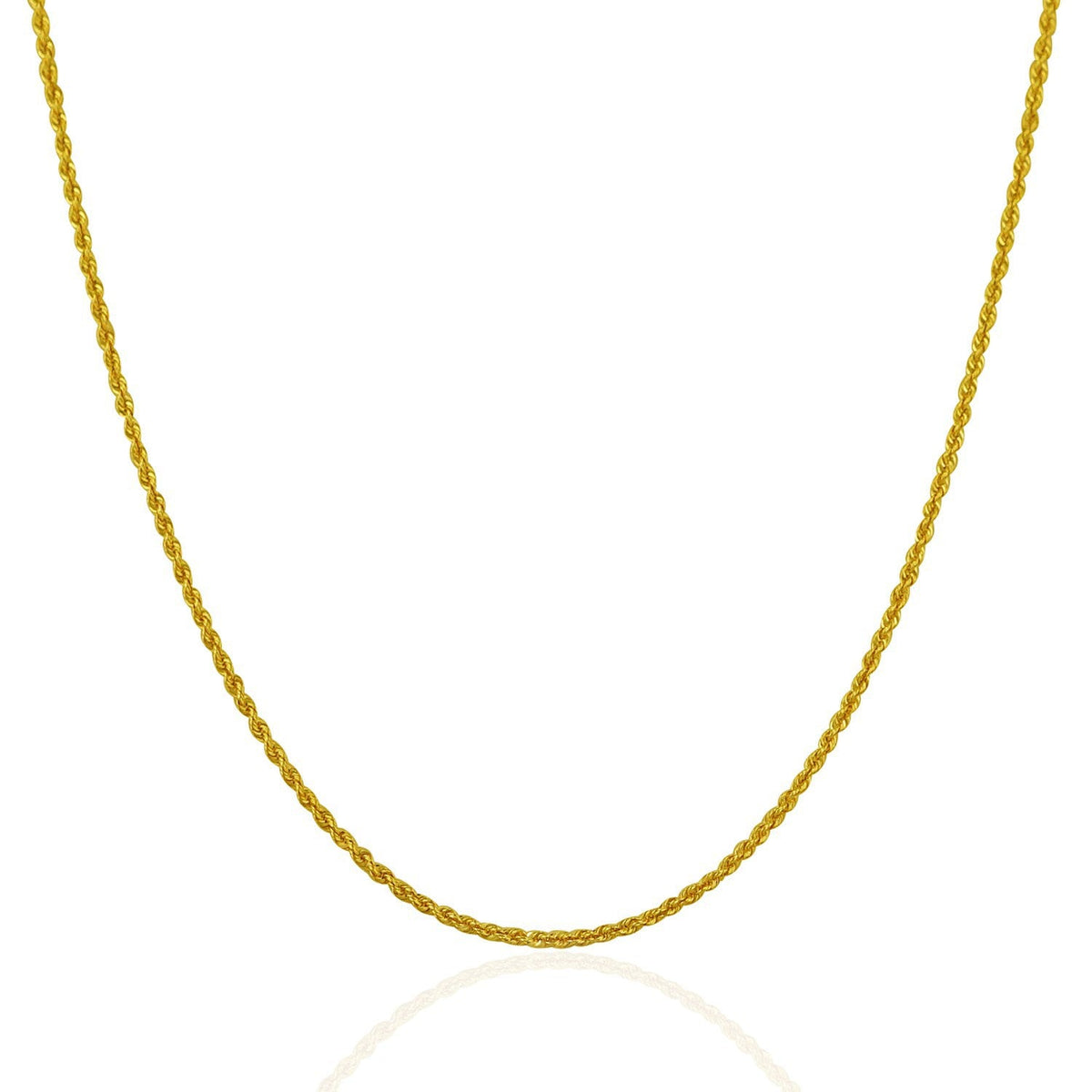 14k Yellow Gold Solid Rope Chain 1.25mm