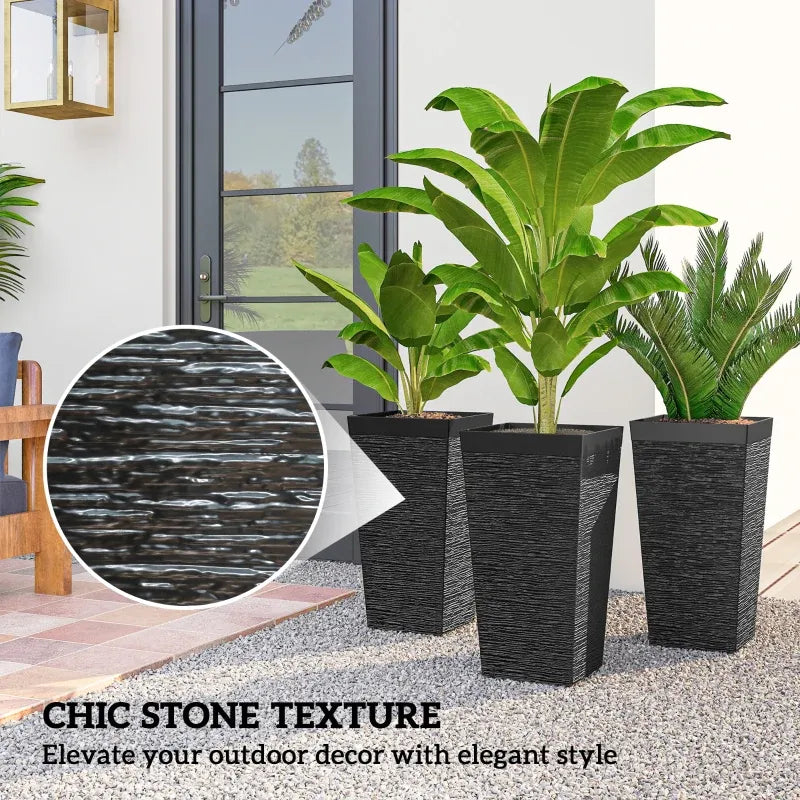 Modern Design Stackable Tapered Planters, Set of 3