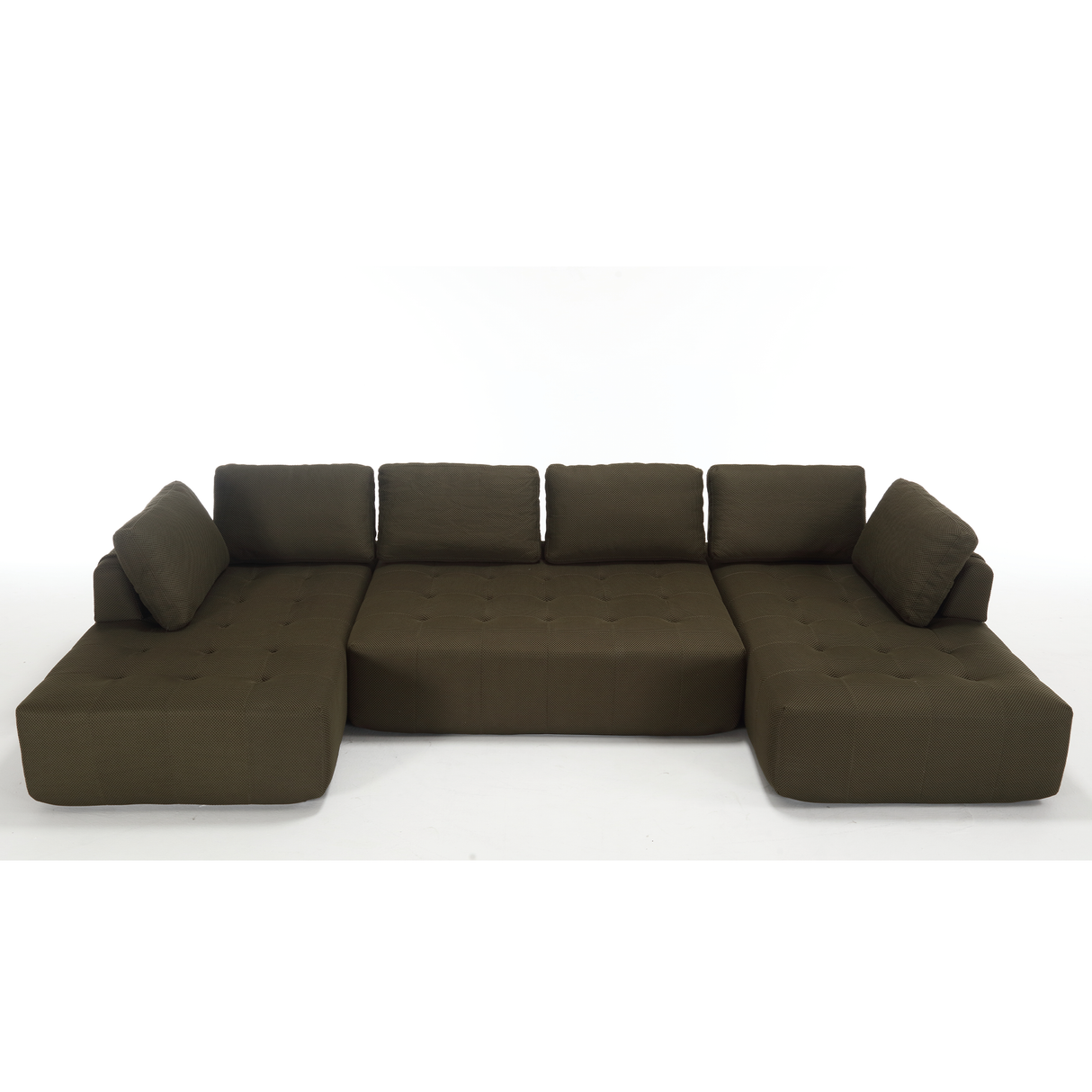138.5" Modular Combination U-Shaped Sofa in Green