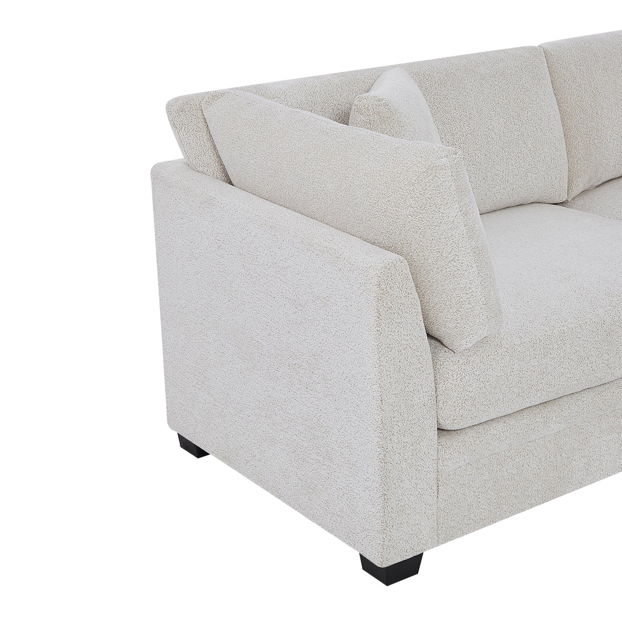 83.5" Modern Flared Arms Sofa (Beige)