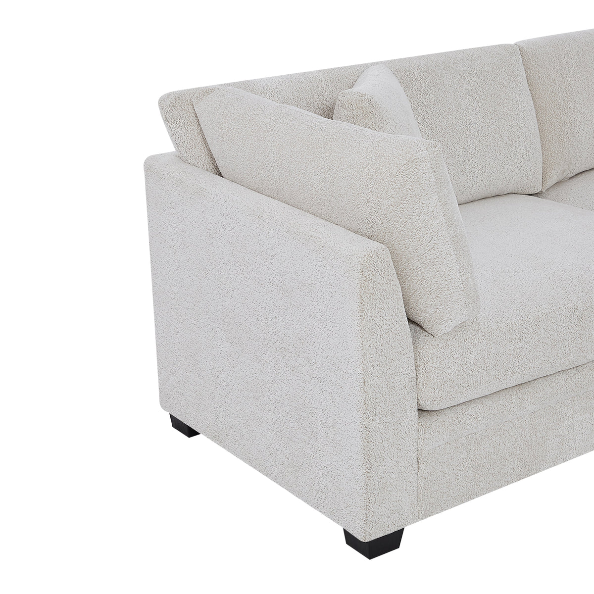 83.5" Modern Flared Arms Sofa (Beige)