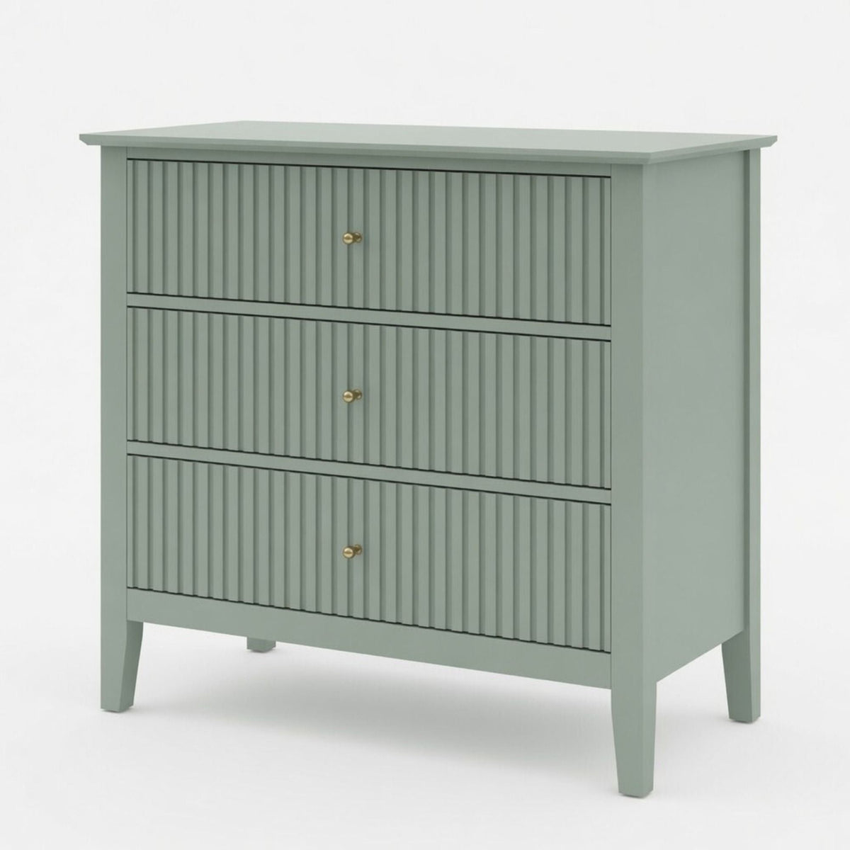 Fluted 3 Drawer Nightstand With Soft Close Slides