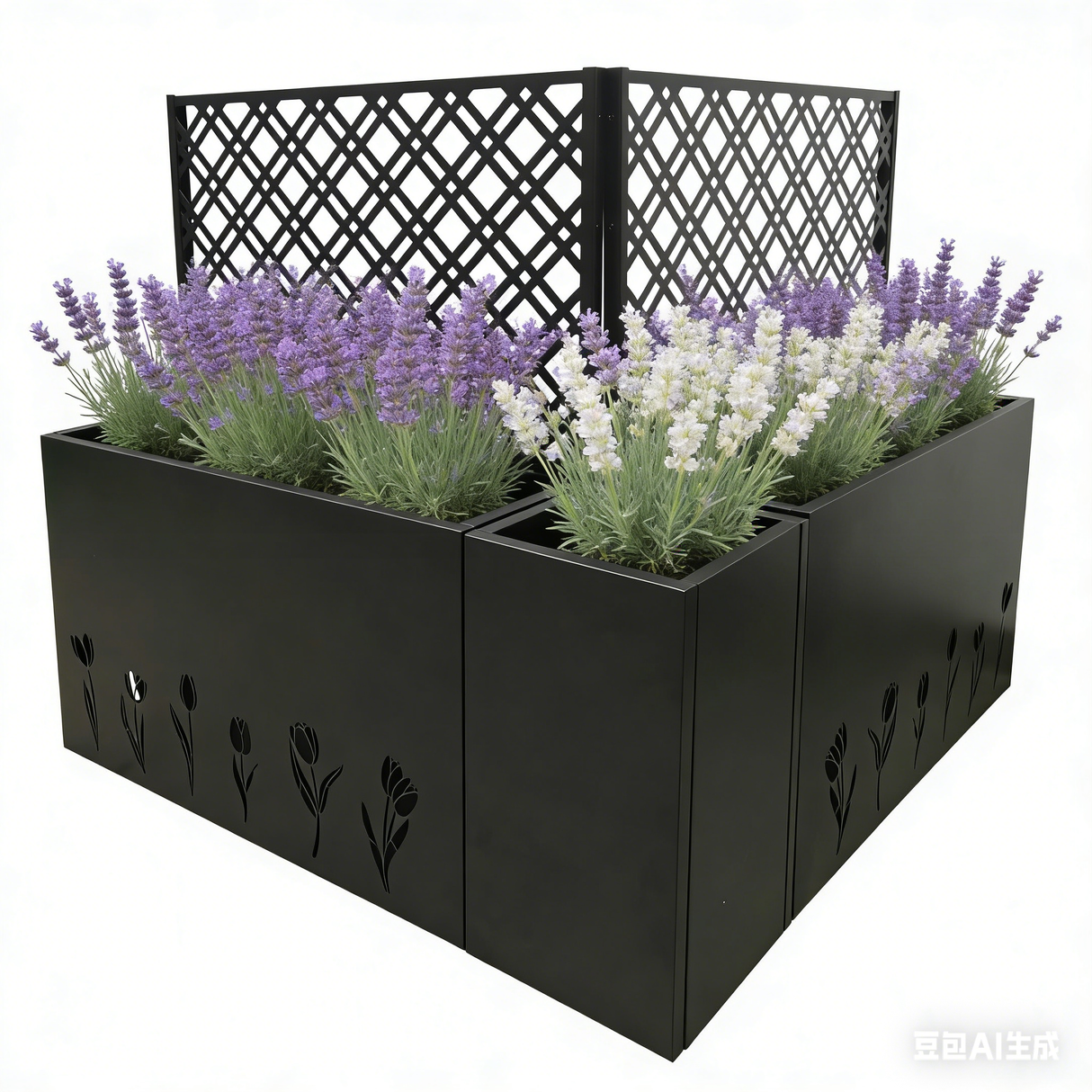 Metal Planter-Trellis Combo Set of 3