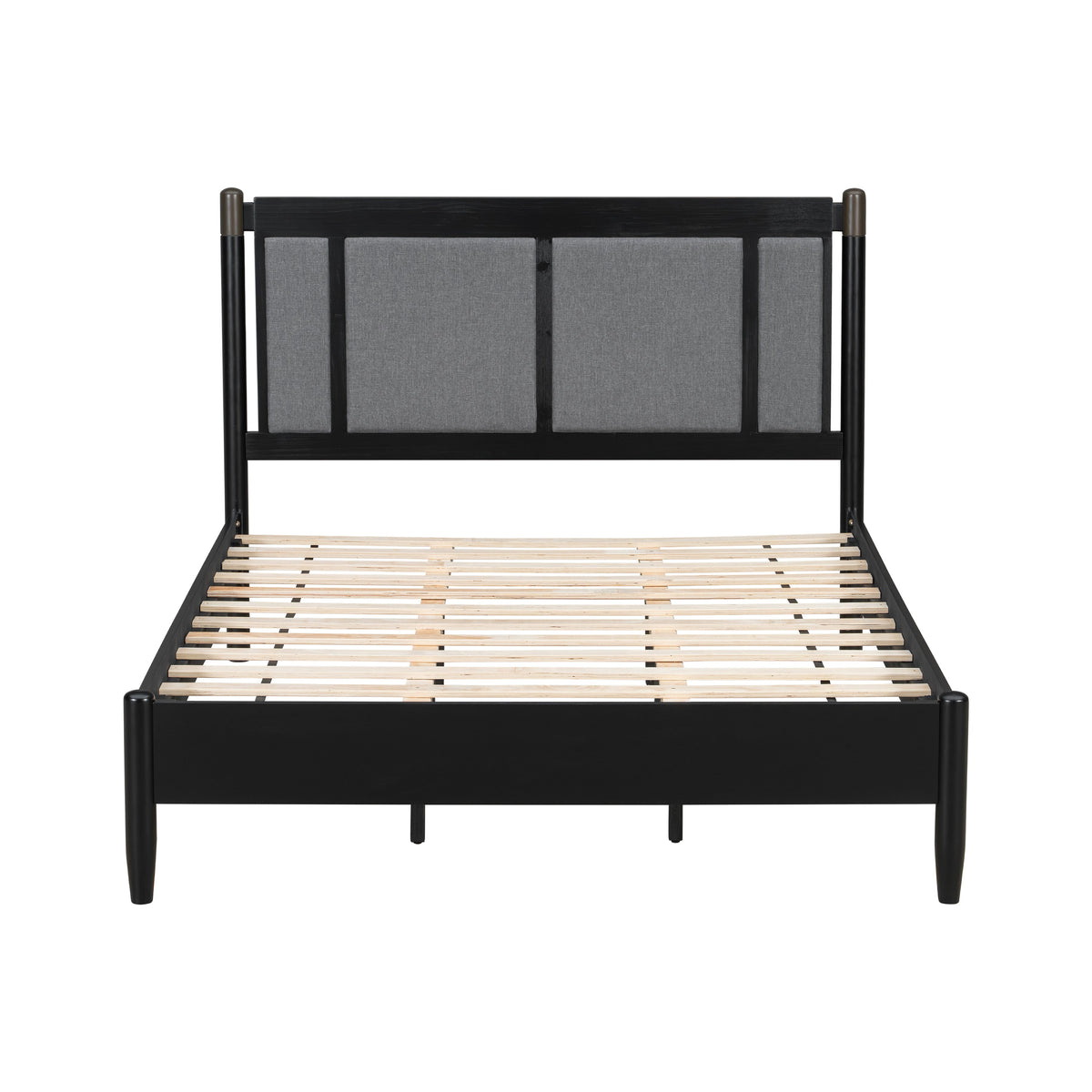 Solid Wood Queen Bed, Heavy Duty 500 lbs Support, No Box Spring Needed