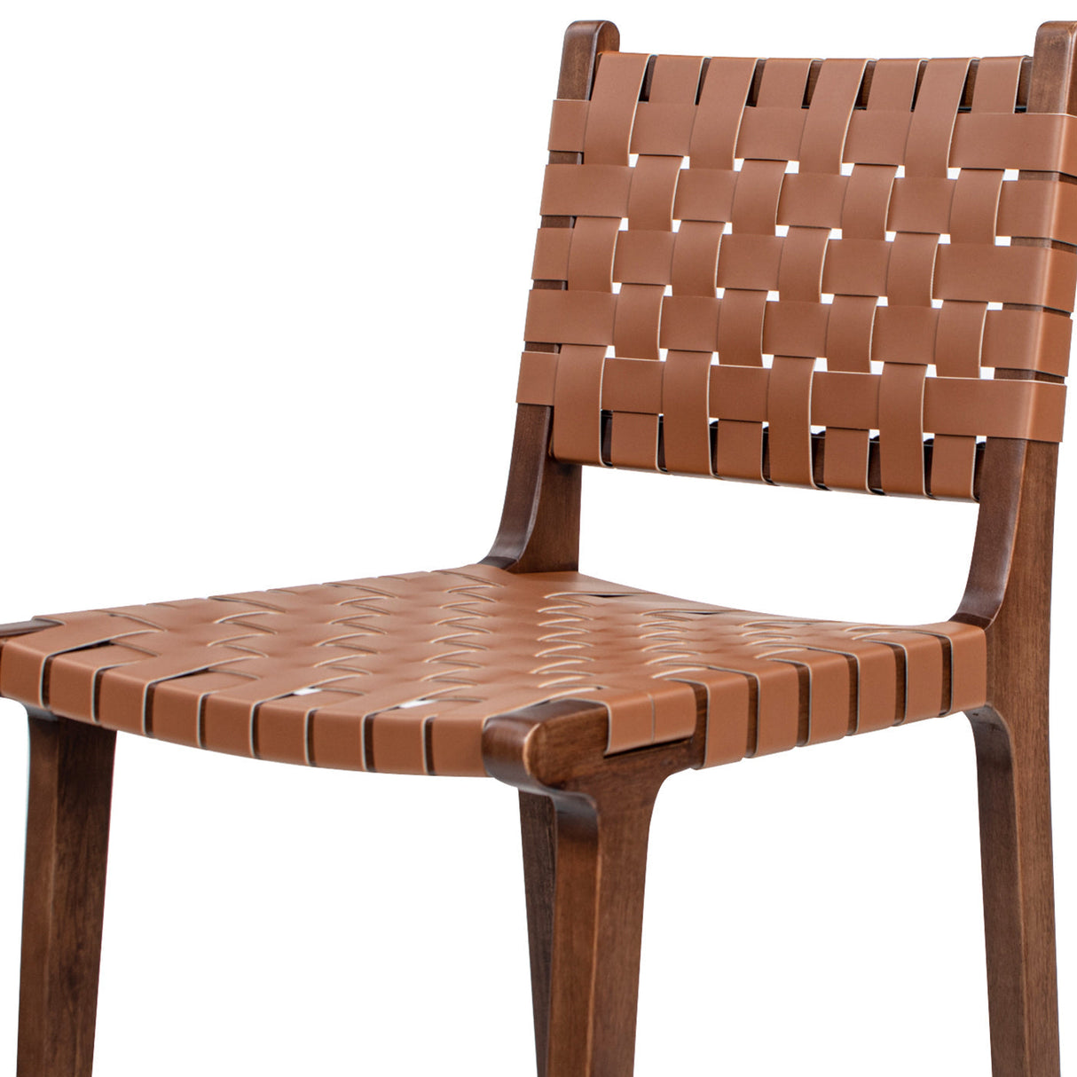 Andre 26' Woven Leather Counter Stool with Back, Pecan Brown Faux Leather