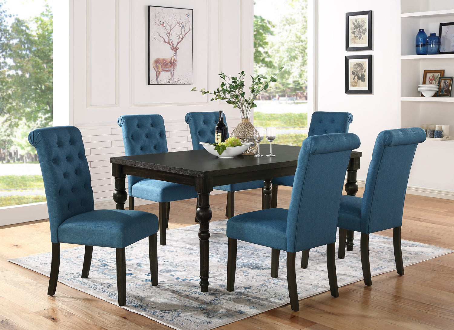 Ridgeway Driftwood-Finished Solid Wood Dining Set