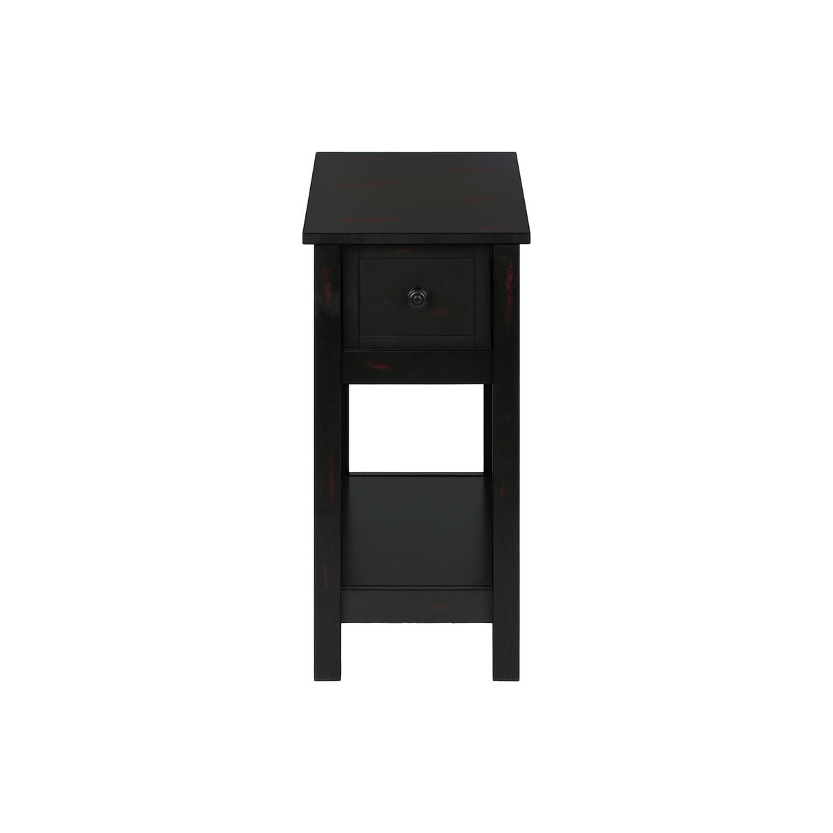 Accent End Table, 2 Tier, Narrow, Lamp, Storage Drawer, Charming Design