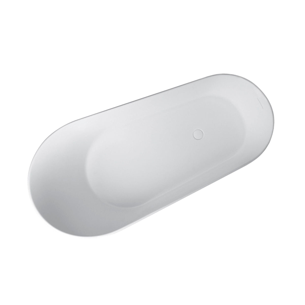 Solid Surface Stone Resin Soaking Bathtub with Overflow - Matte White