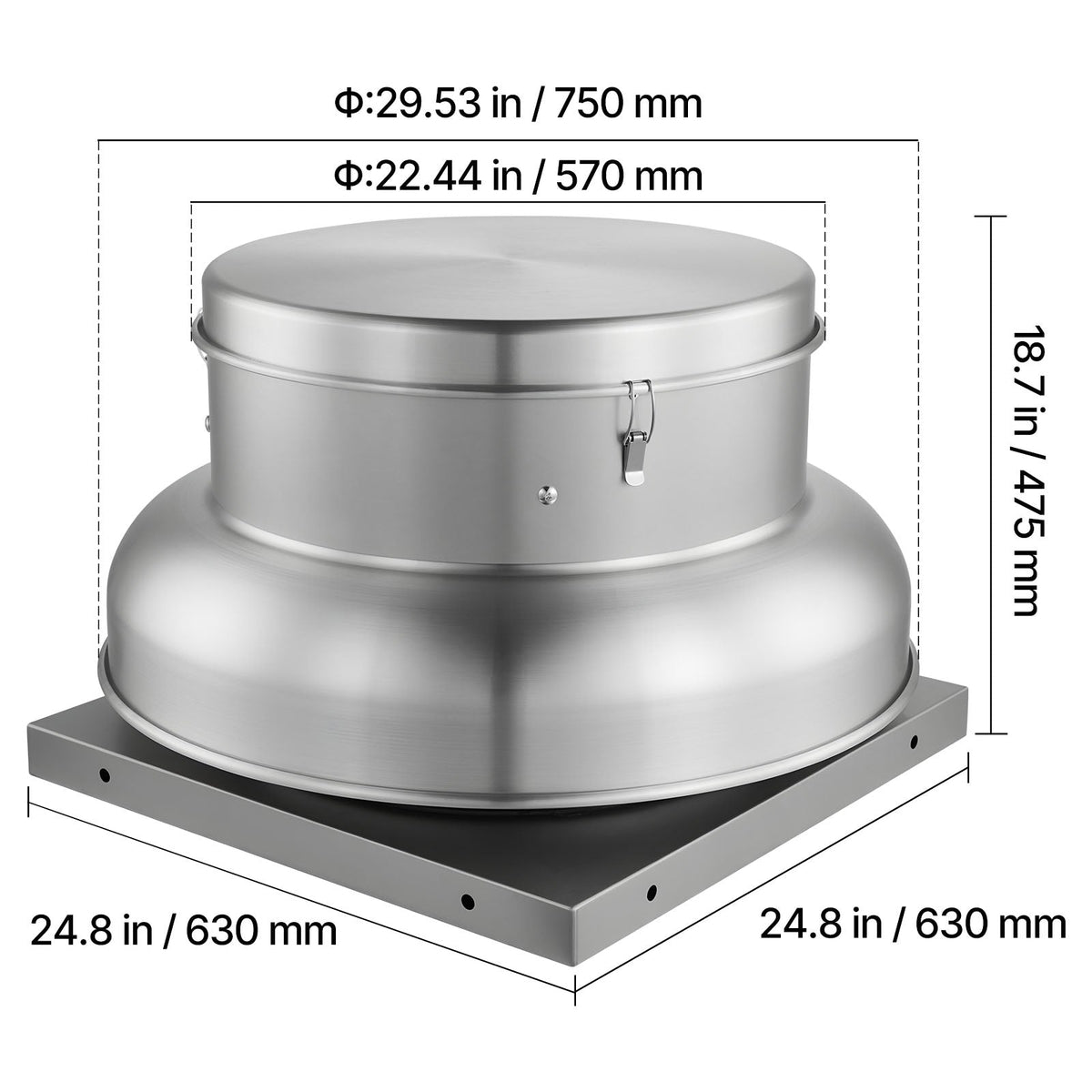 Roof Exhaust Fan with High-Power Motor and Adjustable Airflow