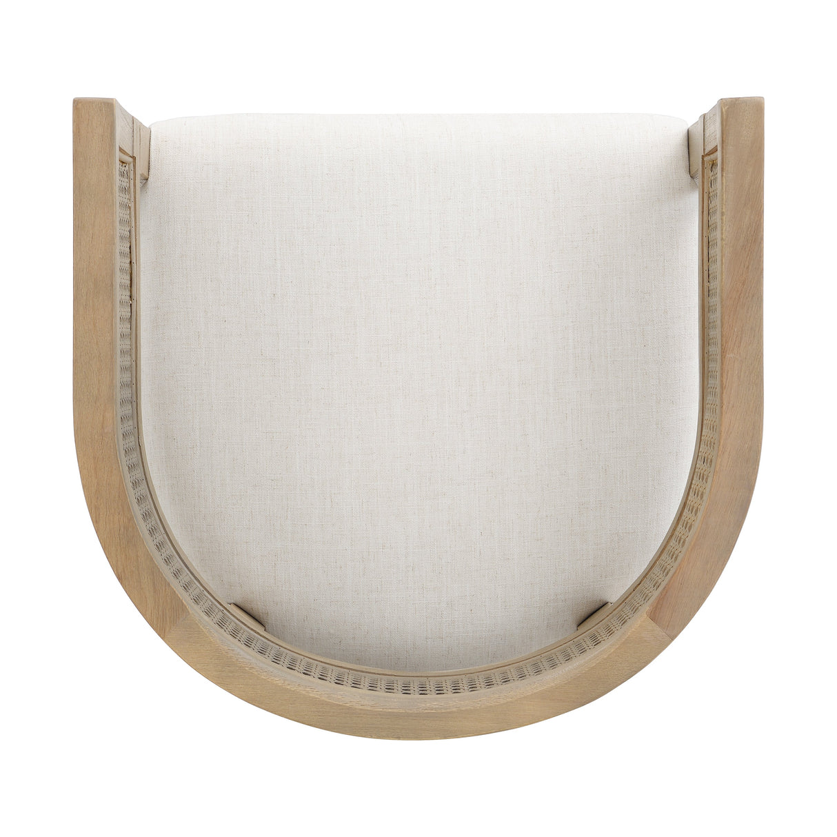 Wood And Rattan Upholstered Arm Bar Stools, Set of 2