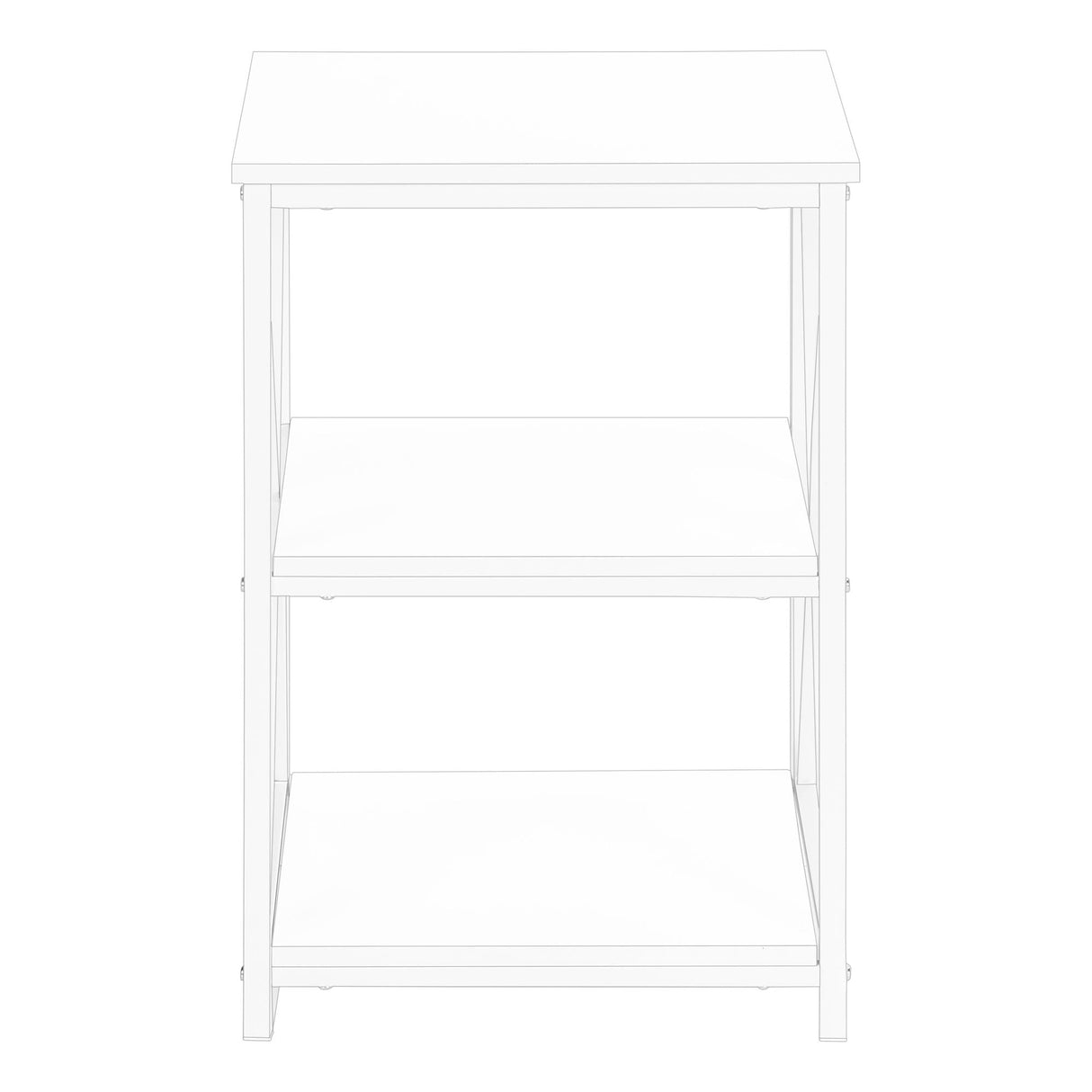 3 Tier Accent Table, Side Marble Look Contemporary & Modern