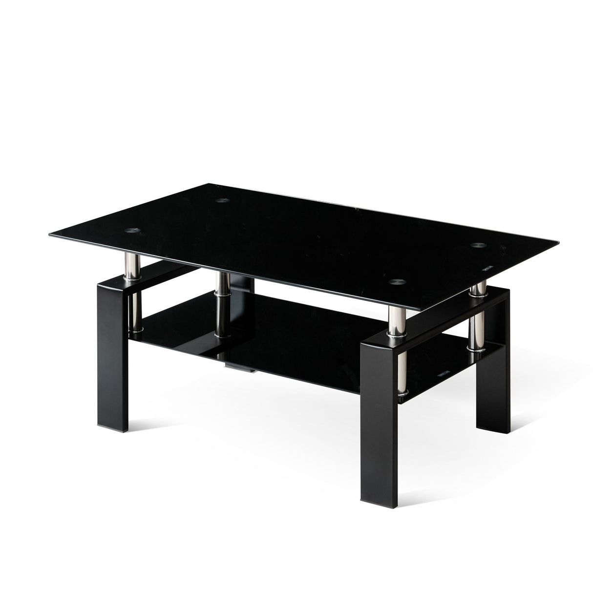 Tempered Glass Table With Storage