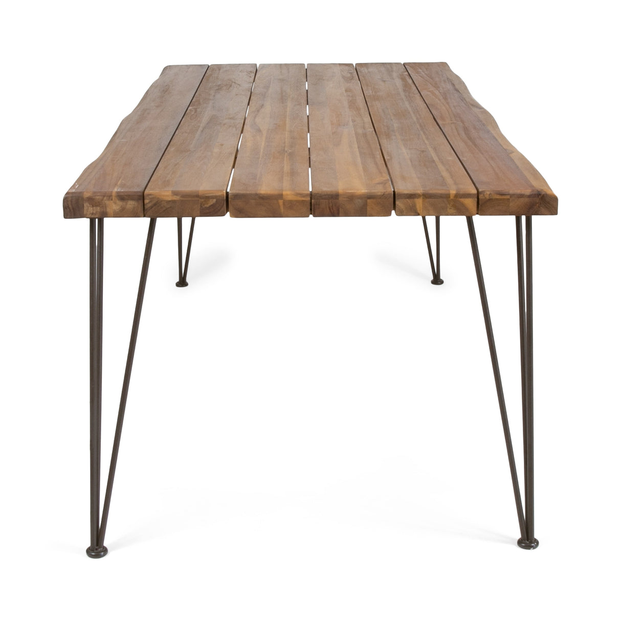 7 Pieces Acacia Wood Outdoor Dining Set with 6 Chairs and Large Table