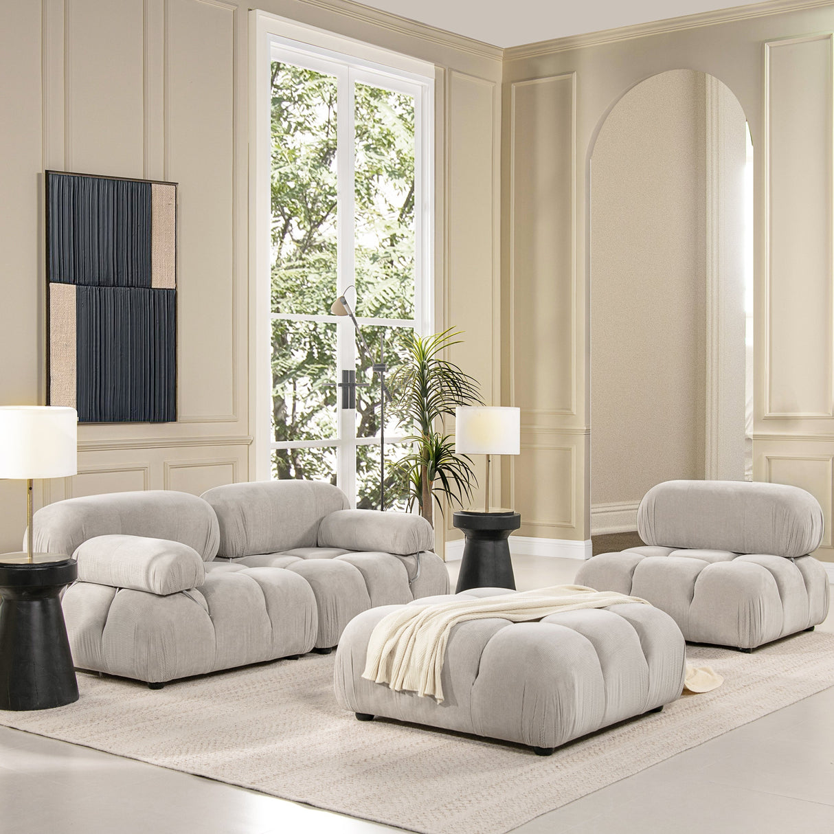 Marcel 36" Bubble Modular Modern Cocktail Ottoman