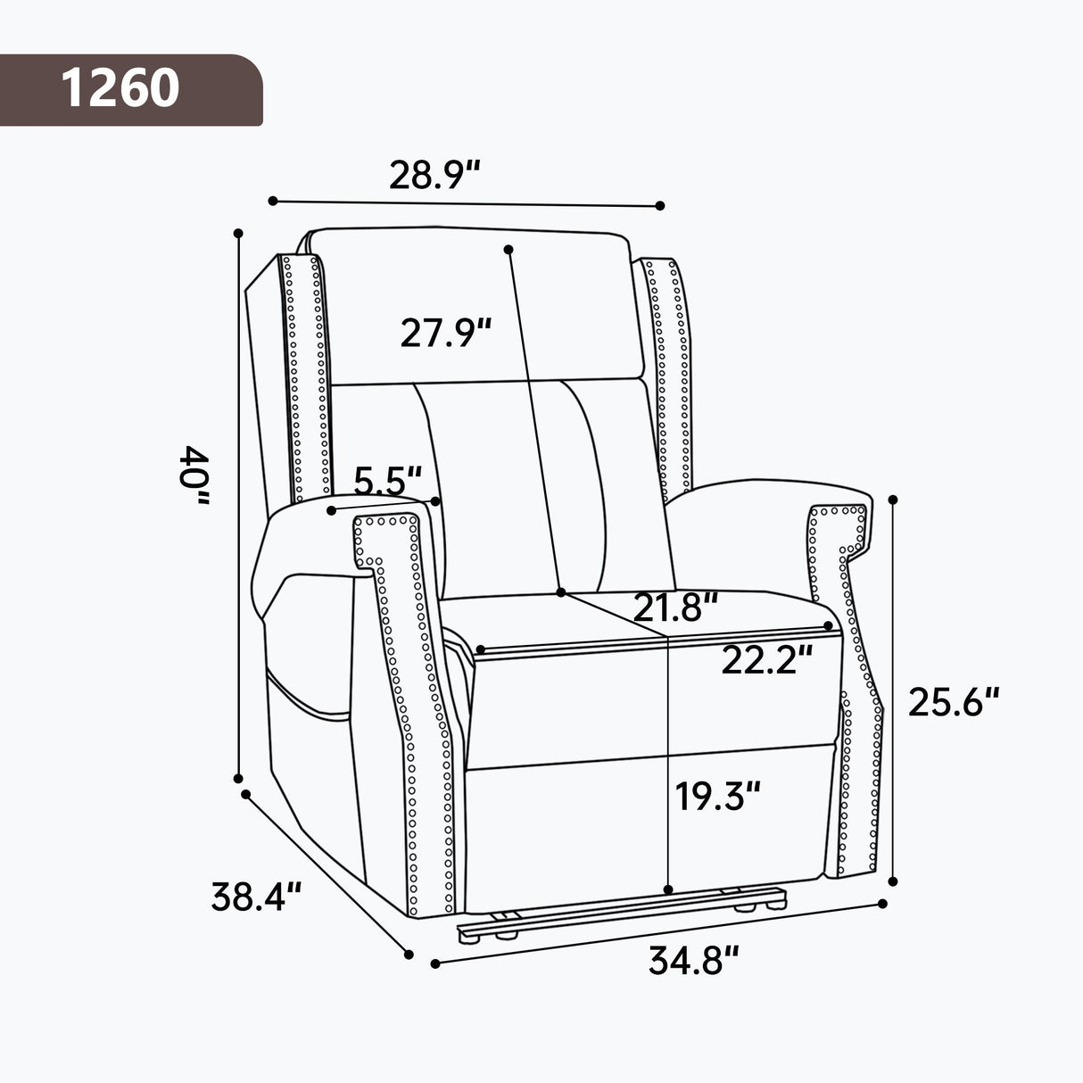 Manual Recliner Chair With Heavy Duty Motion Mechanism, 8 Vibrating Nodes And 3 Massage Modes For Living Room
