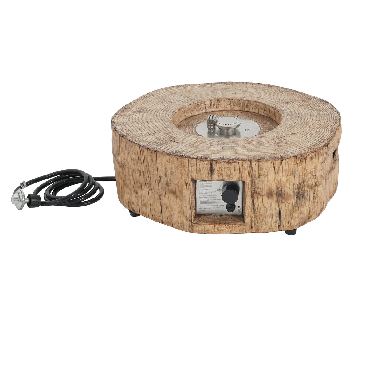 Patio MGO Propane Fire Pit, 30,000 BTU, Wood Pattern Brown