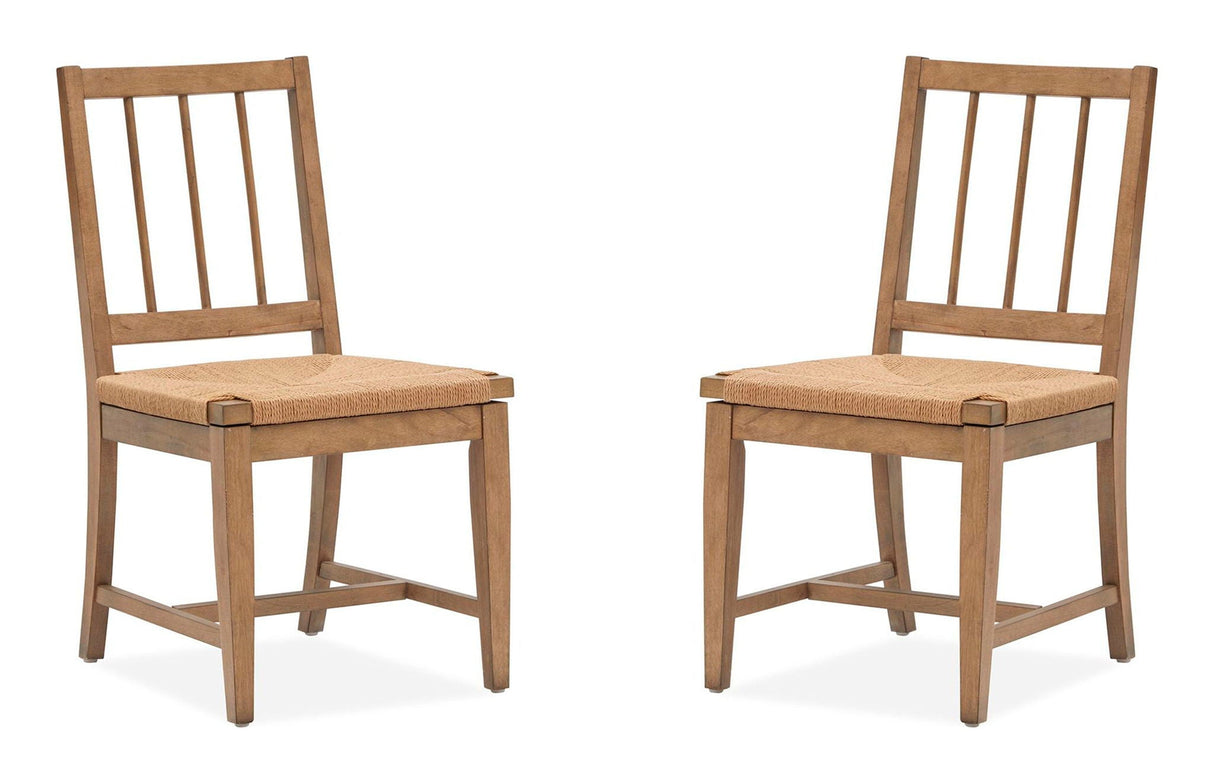 Lindon - Dining Side Chair With Paper Cord Seat (Set of 2) - Light Brown