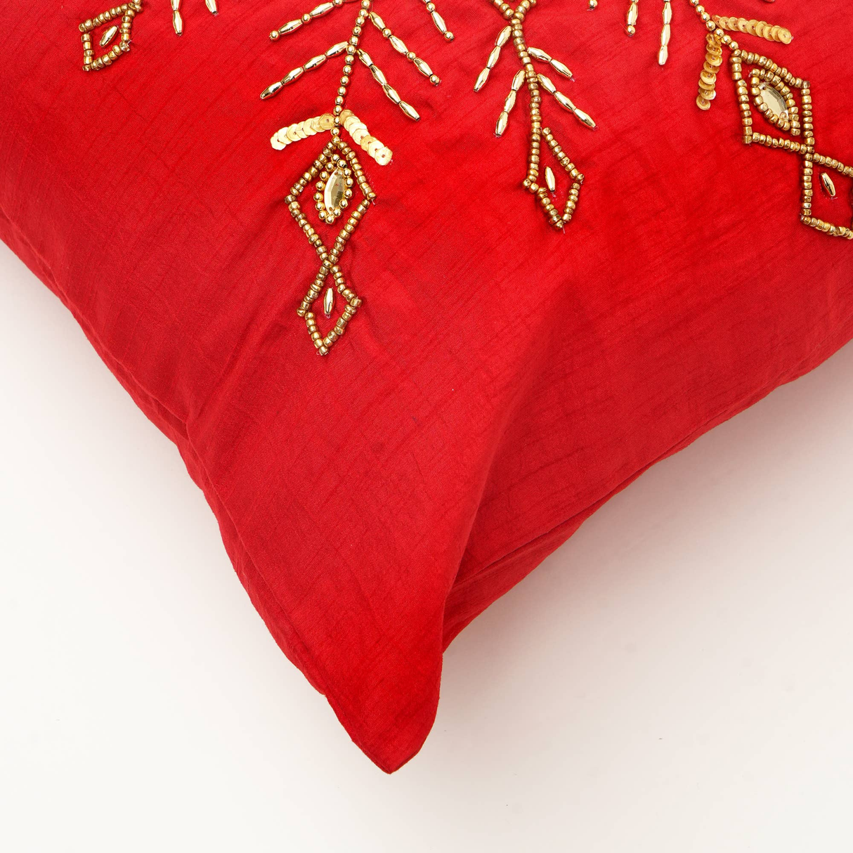 Handcrafted Snowflake Embroidered Cotton Pillow