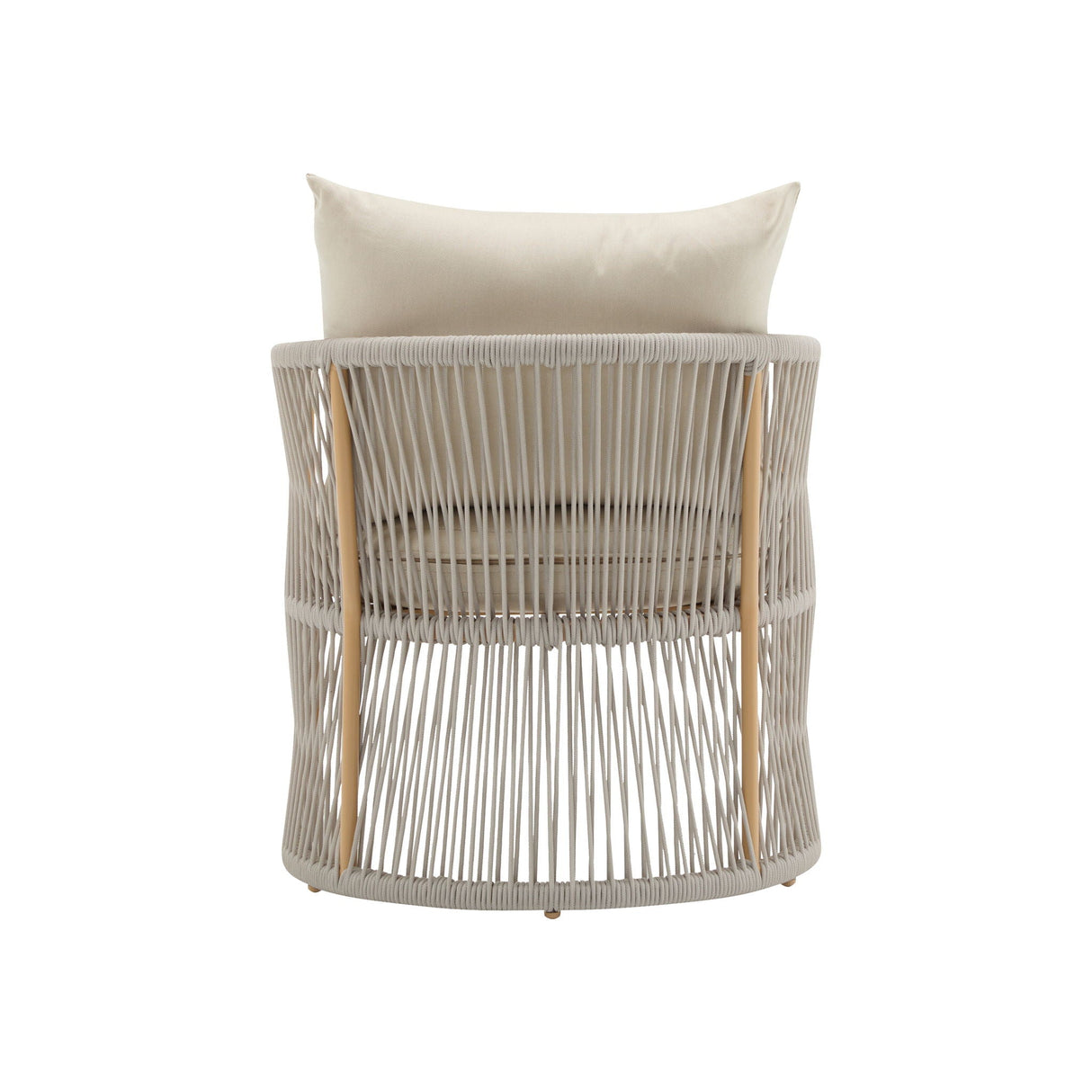 Modern Curved Aluminum Lounge Chair With Stylish Rope Weave Design And Cushioned Comfort For Outdoor
