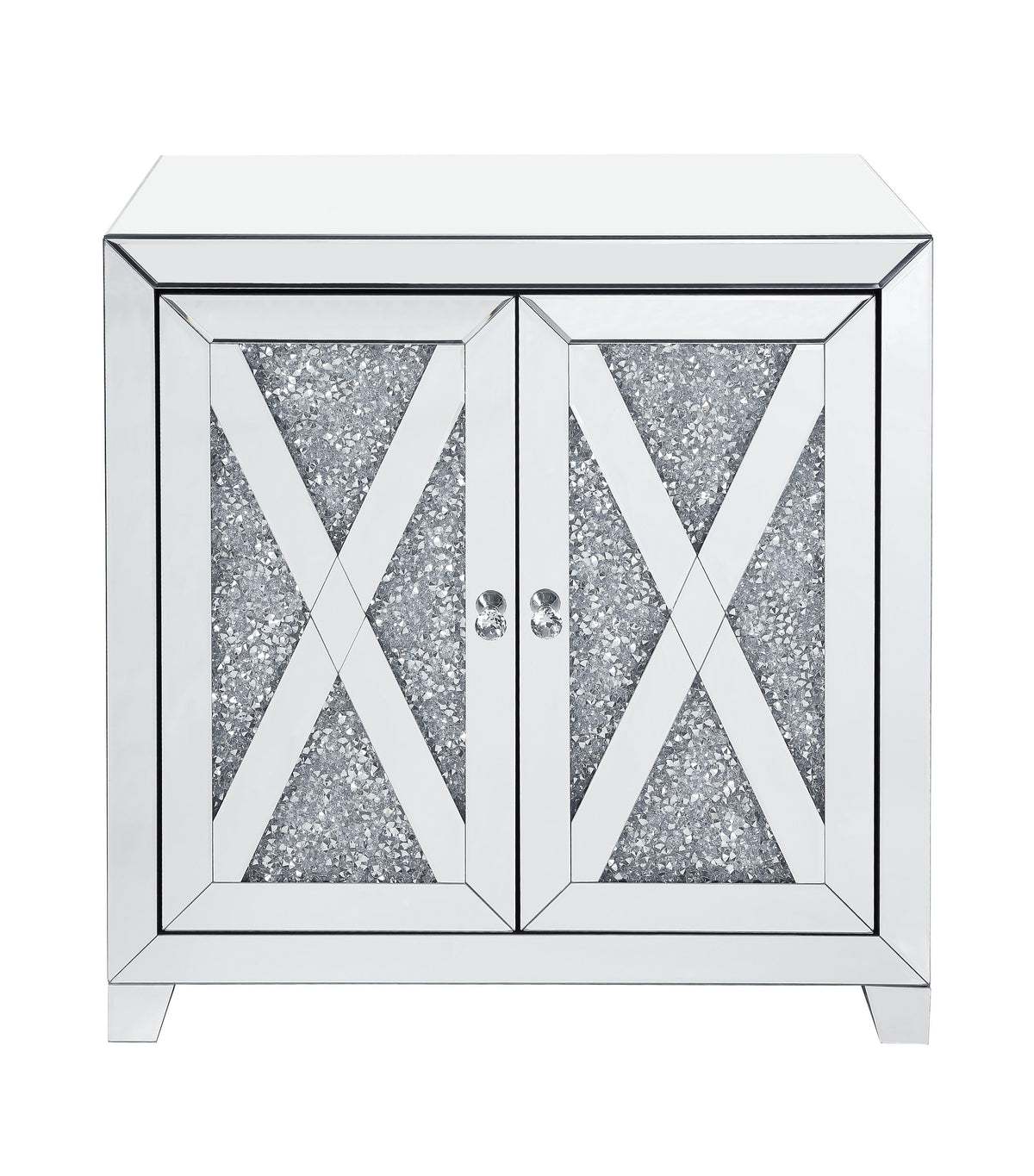 Noralie Mirrored & Faux Diamonds Console Cabinet
