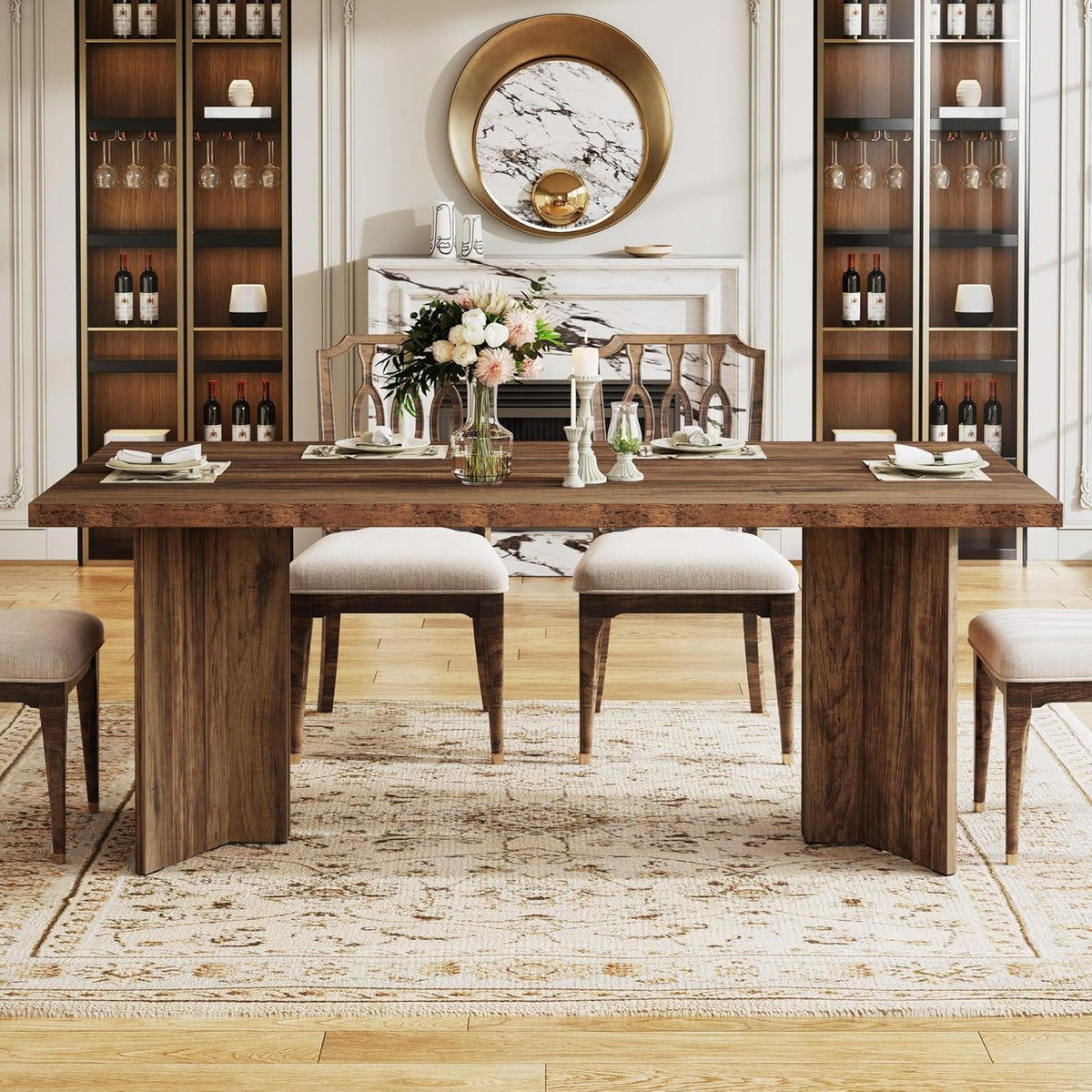 Dining Table For 4 - 6 People, Kitchen Table With Thick Top