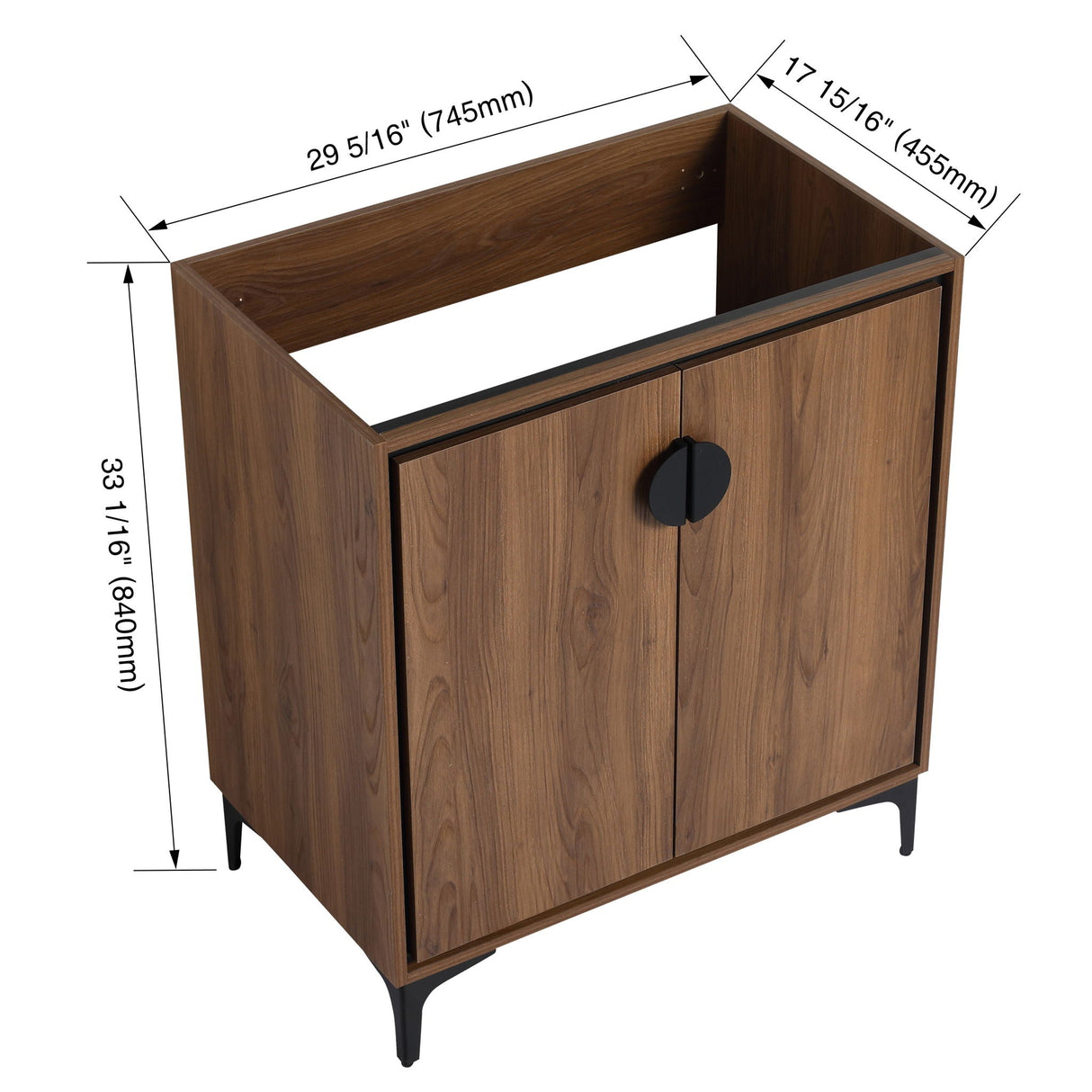 Modern Bathroom Vanity Storage Cabinet With Soft Closing Doors And Engineered Wood Construction