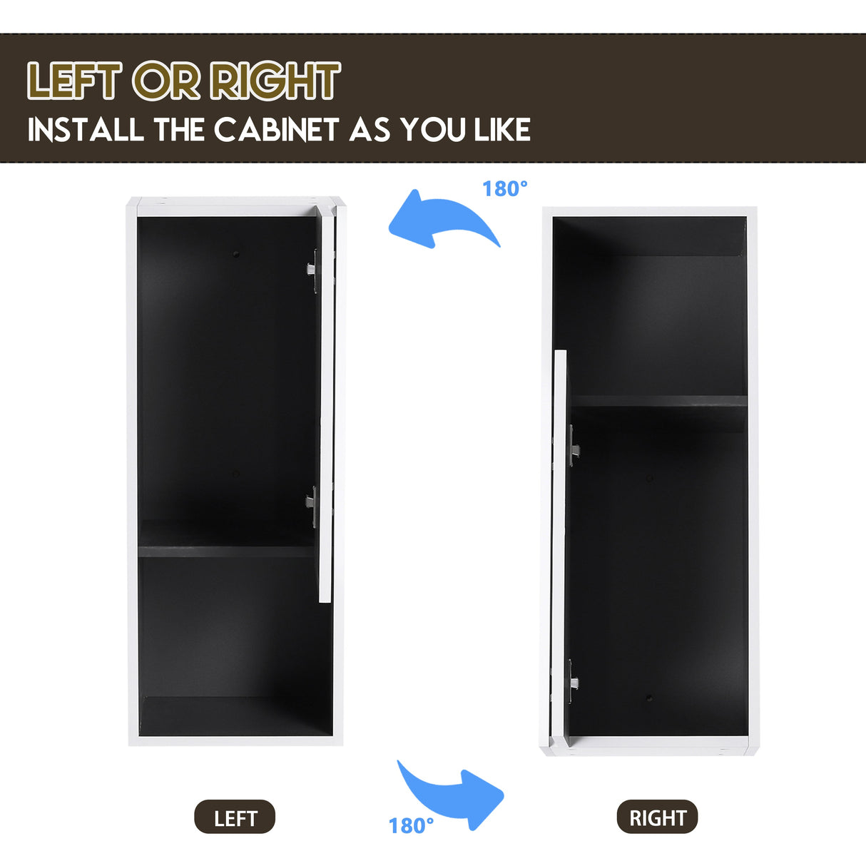 12" Bathroom Side Cabinet with Soft Close Doors