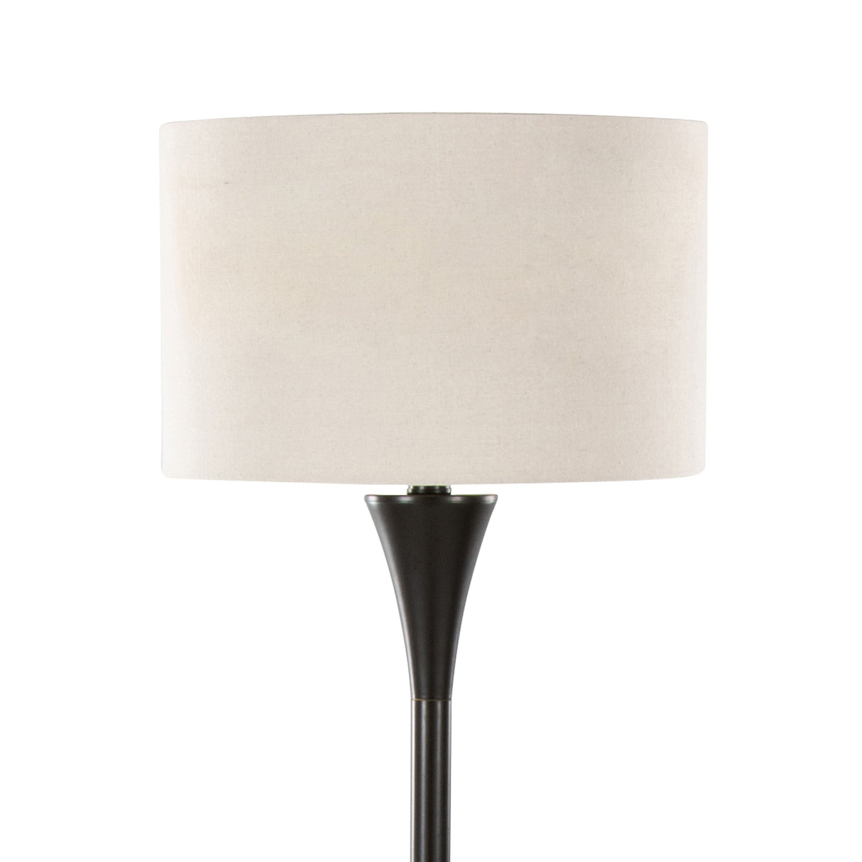 Lenuxe 65" Contemporary Metal Floor Lamp in Oil Rubbed Bronze with Natural Linen Shade