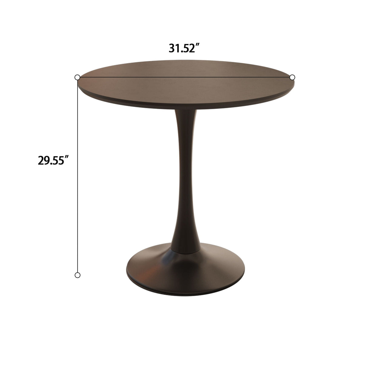 Round Dining Table Set With Tulip Design And 2 Chairs