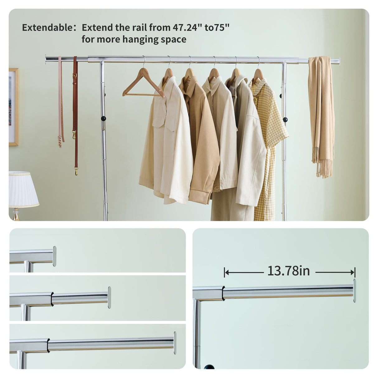 Heavy Duty Rolling Clothes Rack