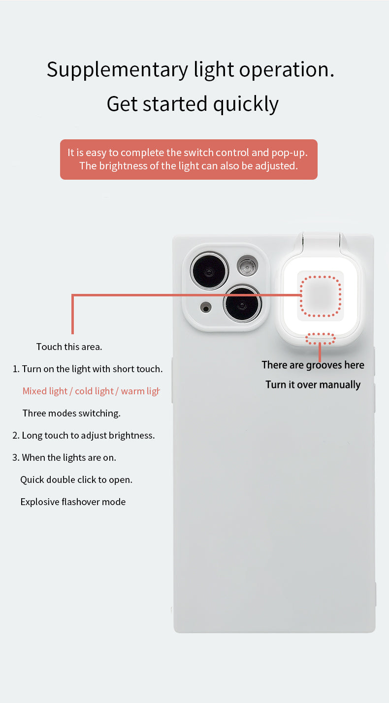 Ring Selfie Flip Light iPhone Case - 3 Colors