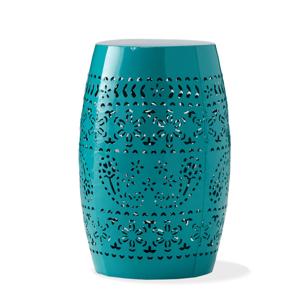 12' Outdoor Lace-Cut Side Table, Teal