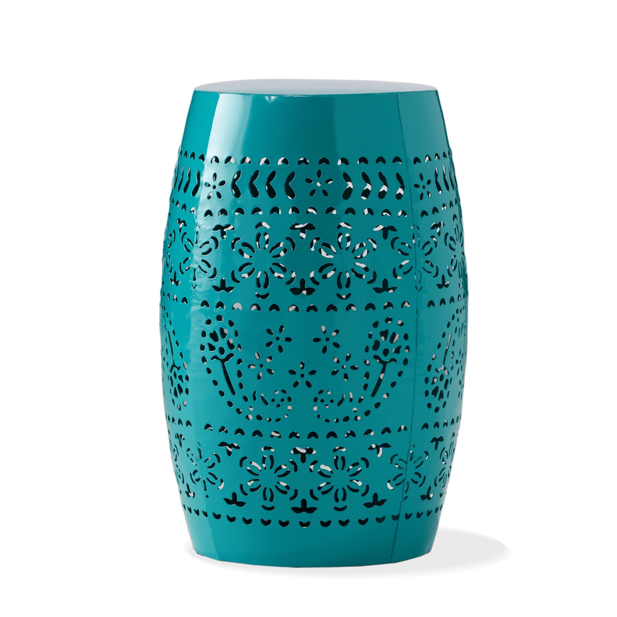 12' Outdoor Lace-Cut Side Table, Teal