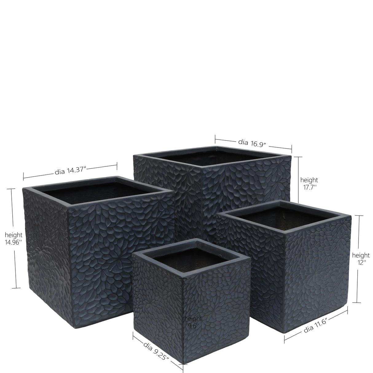 Large Outdoor Indoor Magnesium Oxide Planter Set of 4